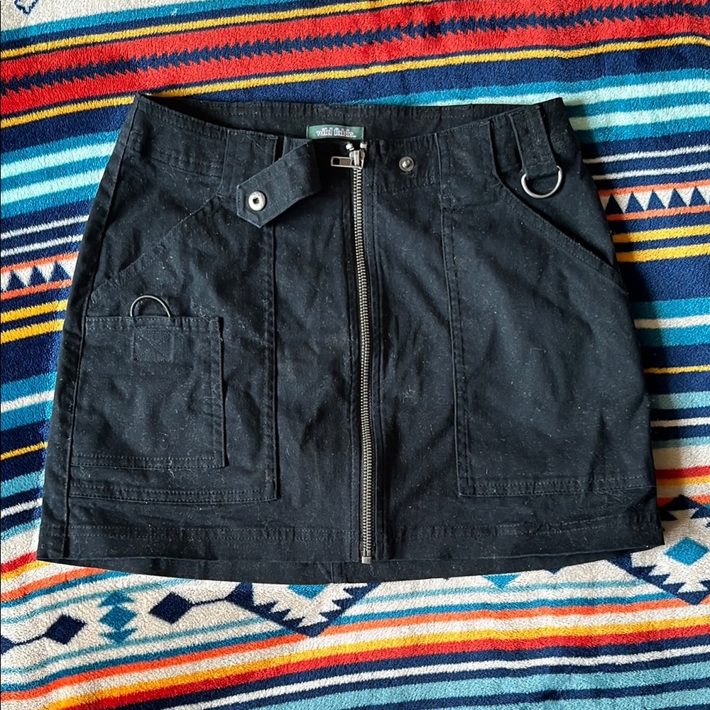 Wild Fable Black Mini Cargo Skirt